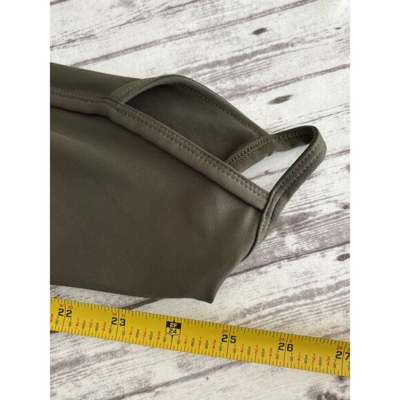 Nike Leggings Cross Front Small Green Stirrups Pull On Stretch Yoga Logo - Picture 10 of 10